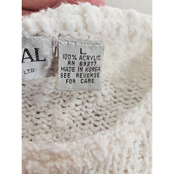 Crystal Sportswear Ltd Women’s Sweater, White, Size Large, Acrylic Knit Pullover - Picture 6 of 16